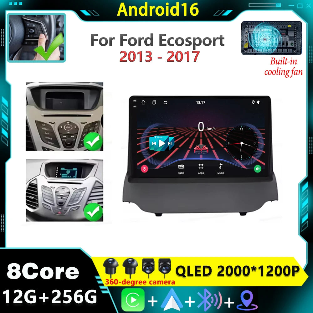 For Car Radio Ford EcoSport 2013 2014 2015 2016 2017 Android 16 Multimedia Video Player 2