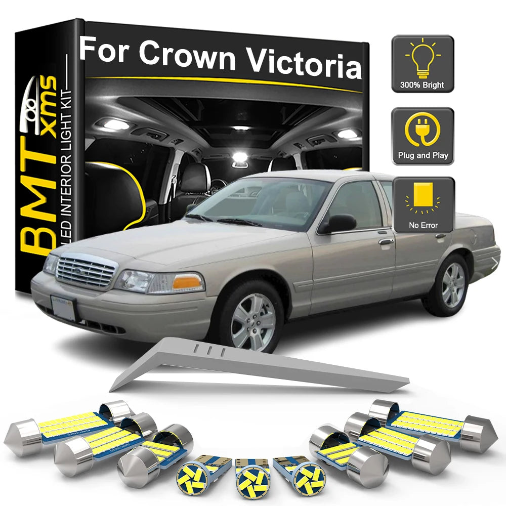 LED Interior Light Kit for Ford Crown Victoria 1998-2005 - Canbus Dome Map Door Trunk Bulbs | AUTOKITSHOP