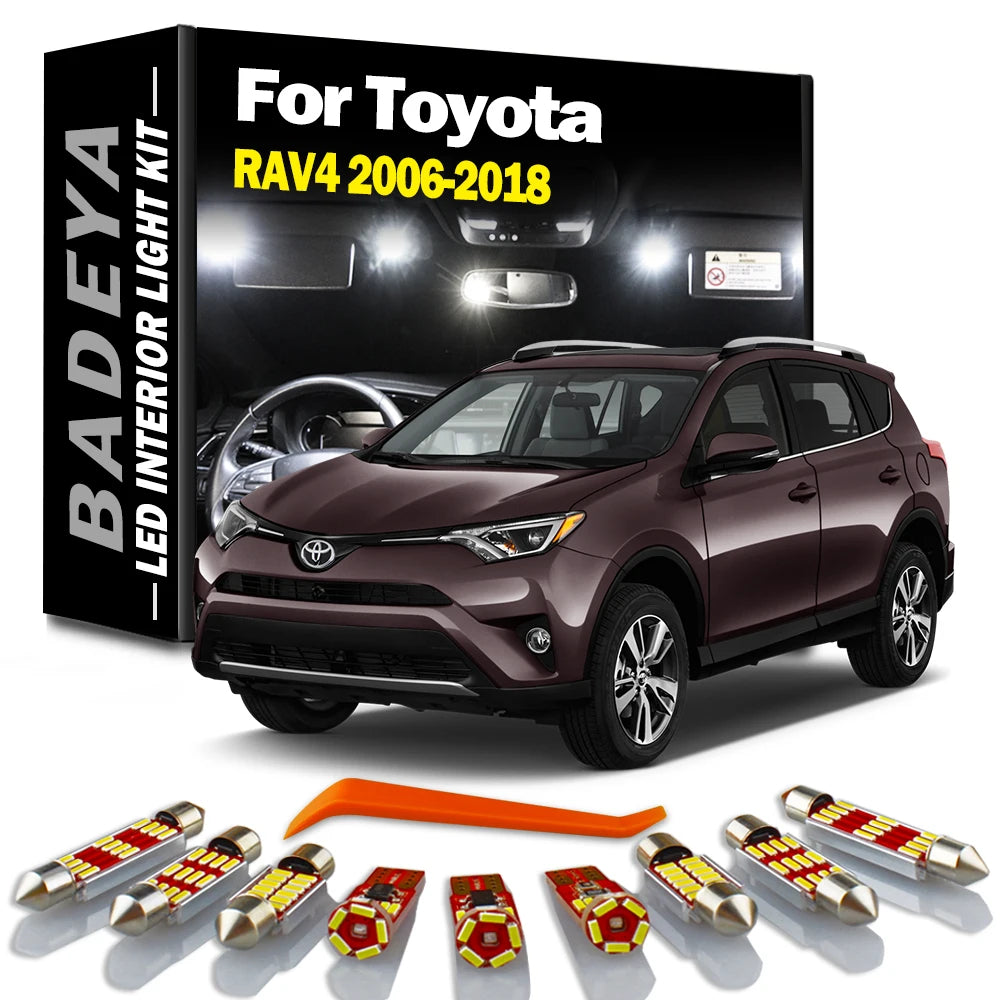 10-Piece LED Interior Light Kit for Toyota RAV4 2010-2011 - Canbus Error-Free Interior Bulbs
