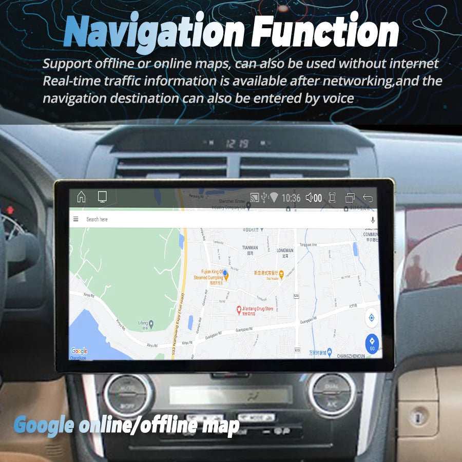 13.3inch Android Screen For Toyota Camry 2014 - 2017 Stereo Car Radio GPS Multimedia Video