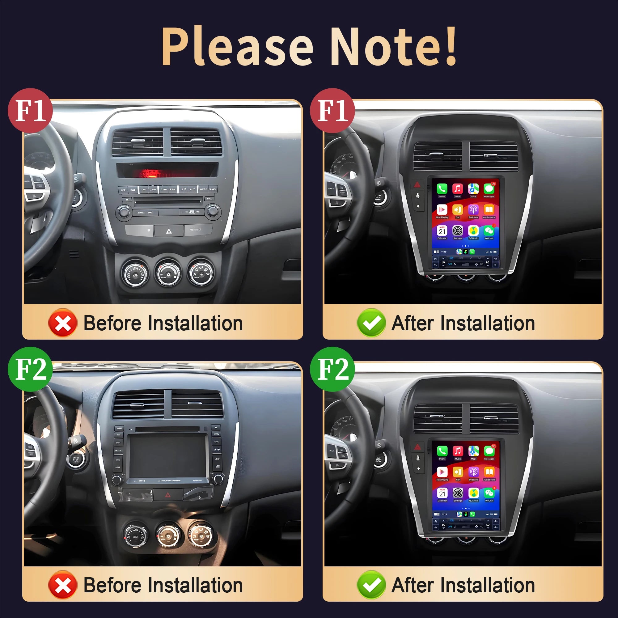 9.7inch Car Radio Android 14 Multimedia Video Player For Mitsubishi Asx 1 2010-2016 Naviga