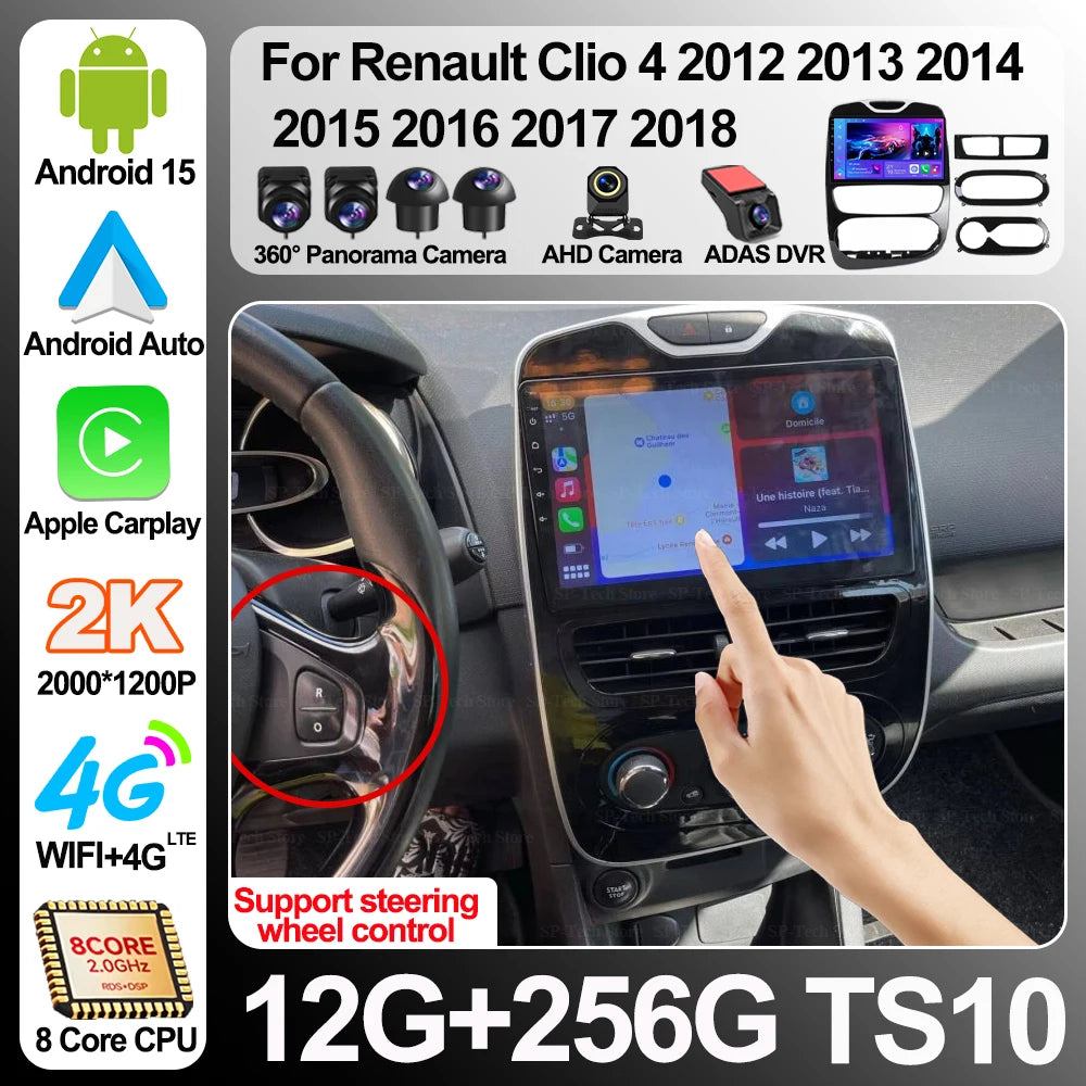Android 16 Car Radio Carplay For Renault Clio 4 2012 2013 2014 2015 2016 2017 2018 Player  | AUTOKITSHOP