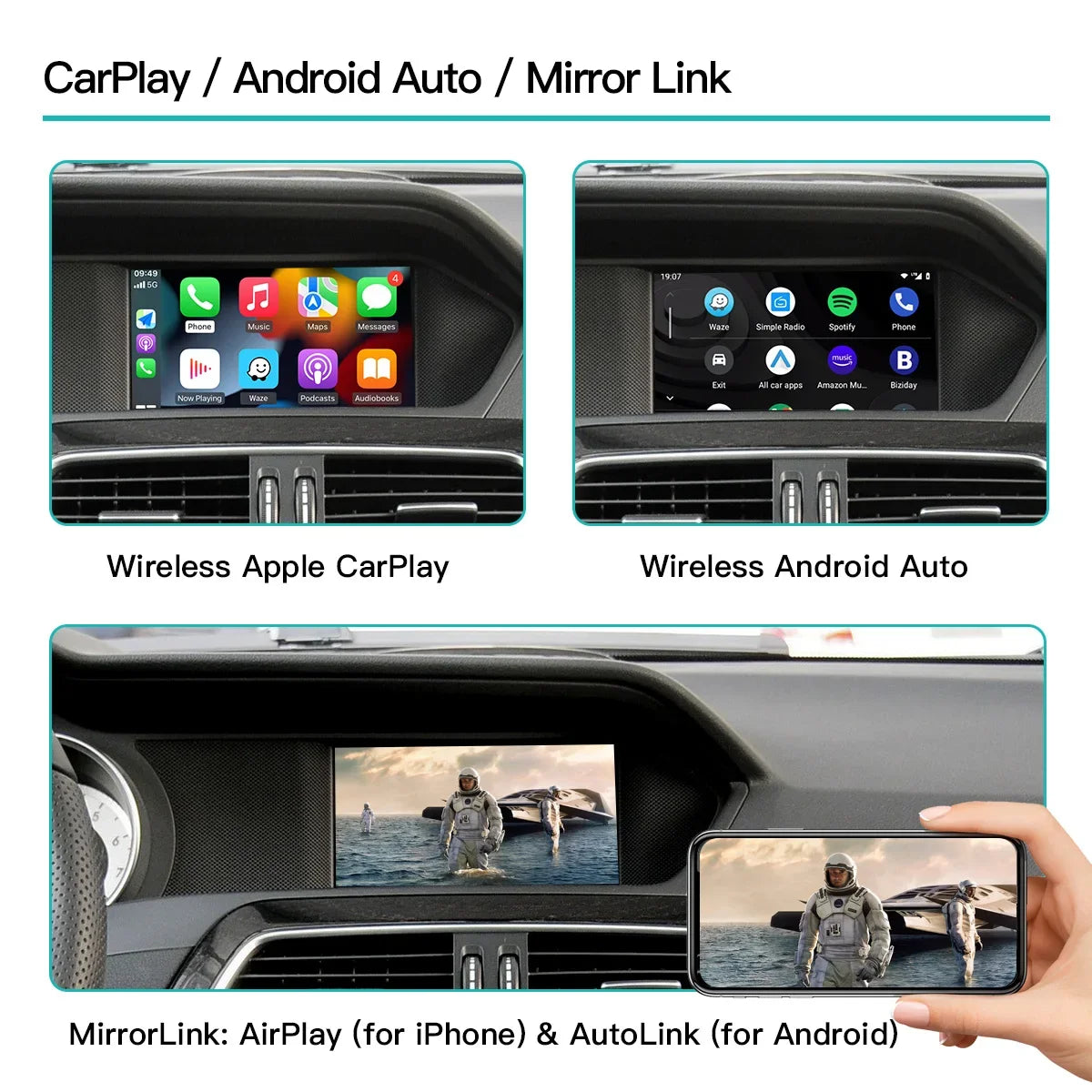 Wireless CarPlay Android Auto Fits For Mercedes Benz A B C E S CLA CLS GLA GLK SLK ML NTG4
