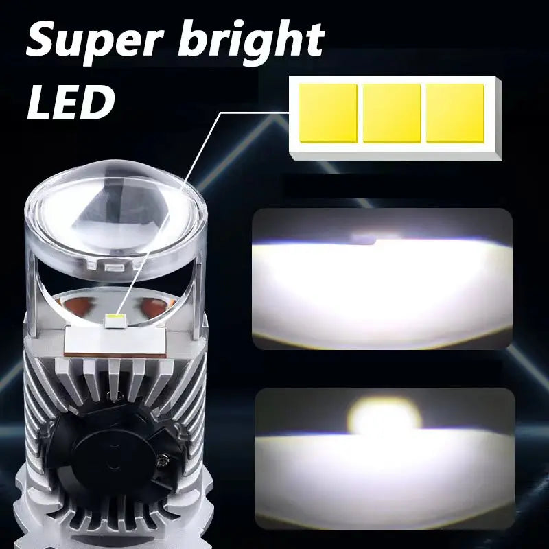 H4 LED Projector Lens 30000LM 60W Canbus Headlight Bulbs H4 Bi LED Lenses Turbo Fan Car Li
