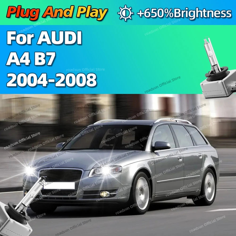 Xenon 35W 6000K White Car HID Headlight Replace Light Bulbs For AUDI A4 B7 2004 2005 2006