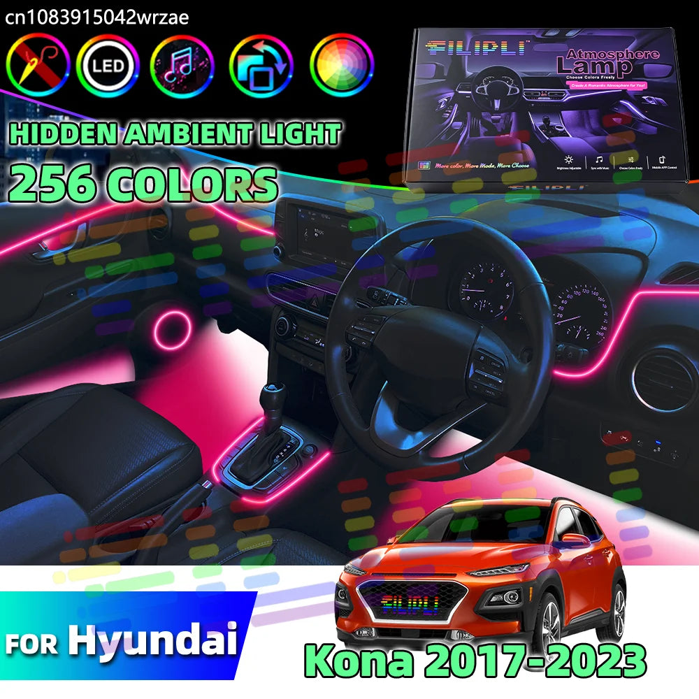 64 RGB - Ambient Light - for Hyundai 2017-2023 - App Control - Car Interior Lighting | AUTOKITSHOP