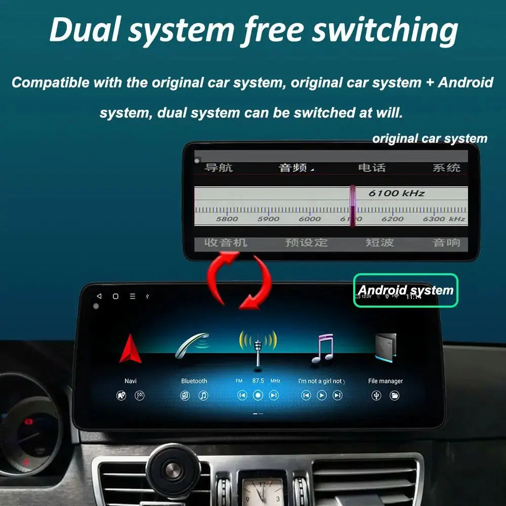 Ultra-thin QLED Screen Android 16 Auto Carplay for Benz A CLASS CLA GLA W176 2012 - 2018 C