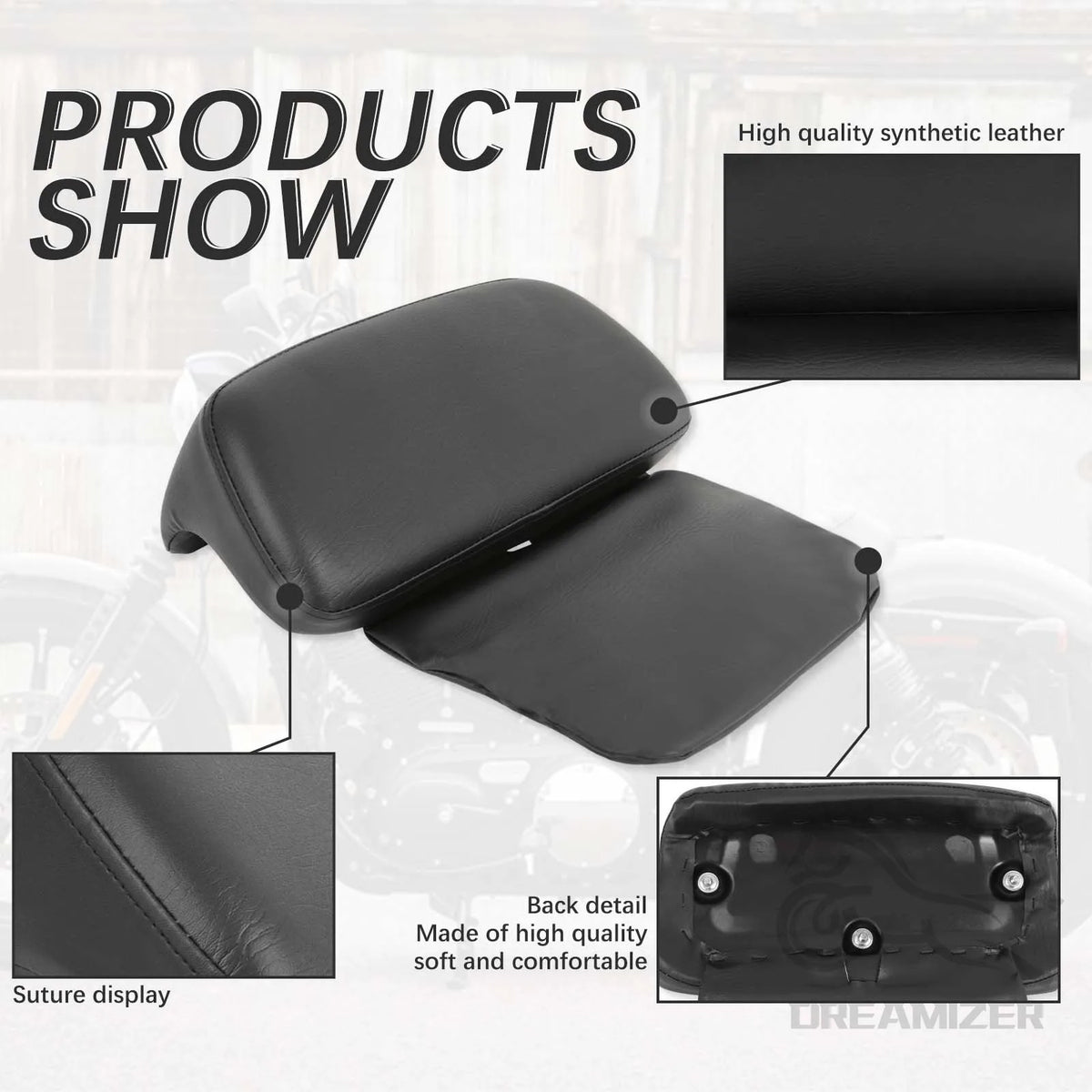 Motorcycle Chopped Razor Tour Pack Backrest Pad Trunk Backrest Pads Backrest Pad For Harley Tour - Automotive LED Light