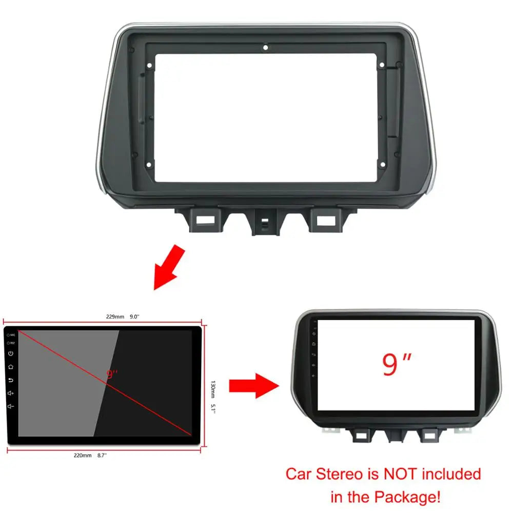 9 Inch 2 Din Car Fascia For HYUNDAI TUCSON 2019 Panel In-dash Fascias Double Din Car Radio | AUTOKITSHOP