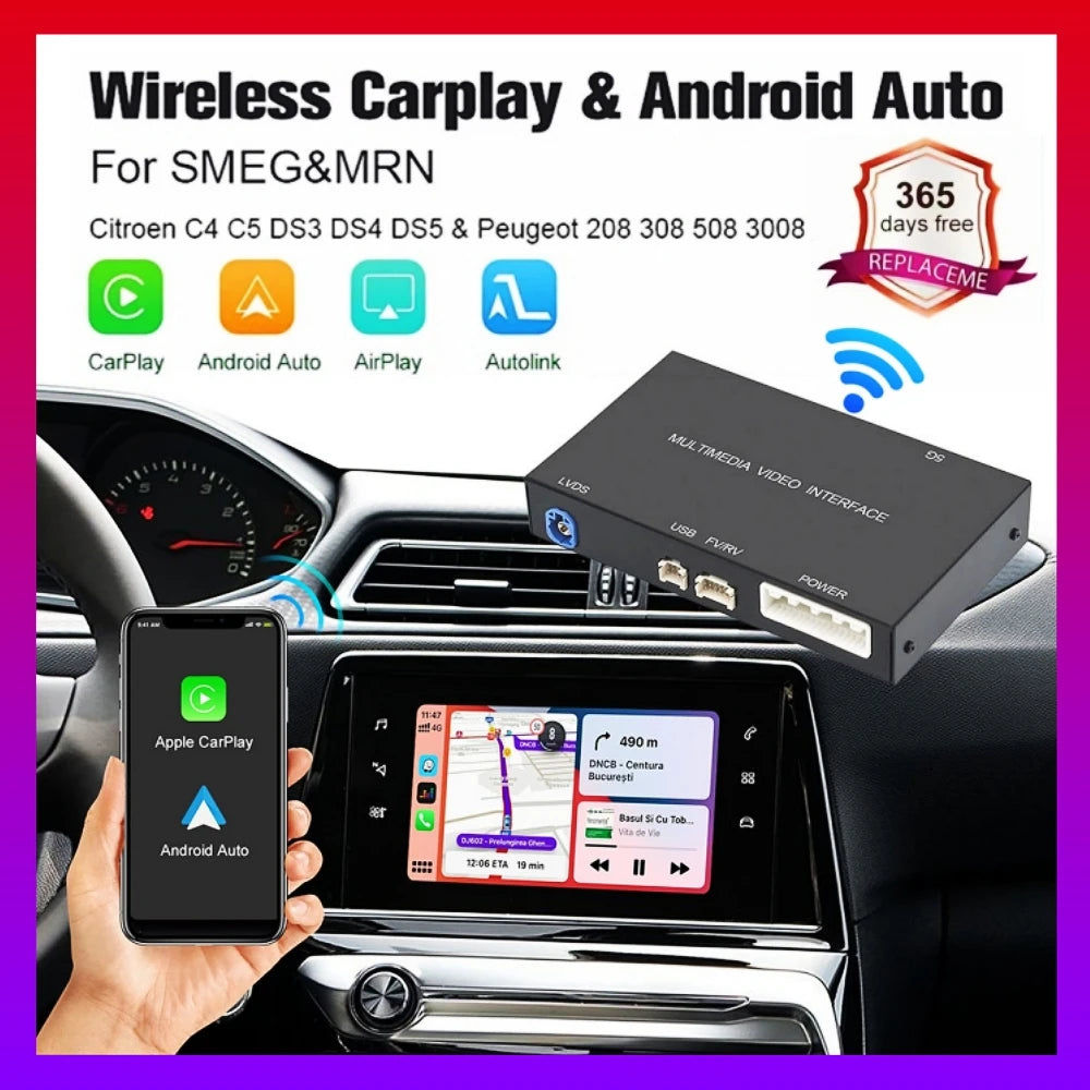 ANYFAR Wireless Carplay Android Auto Module For Peugeot 208 308 508 3008 Citroen C4 DS3 DS | AUTOKITSHOP