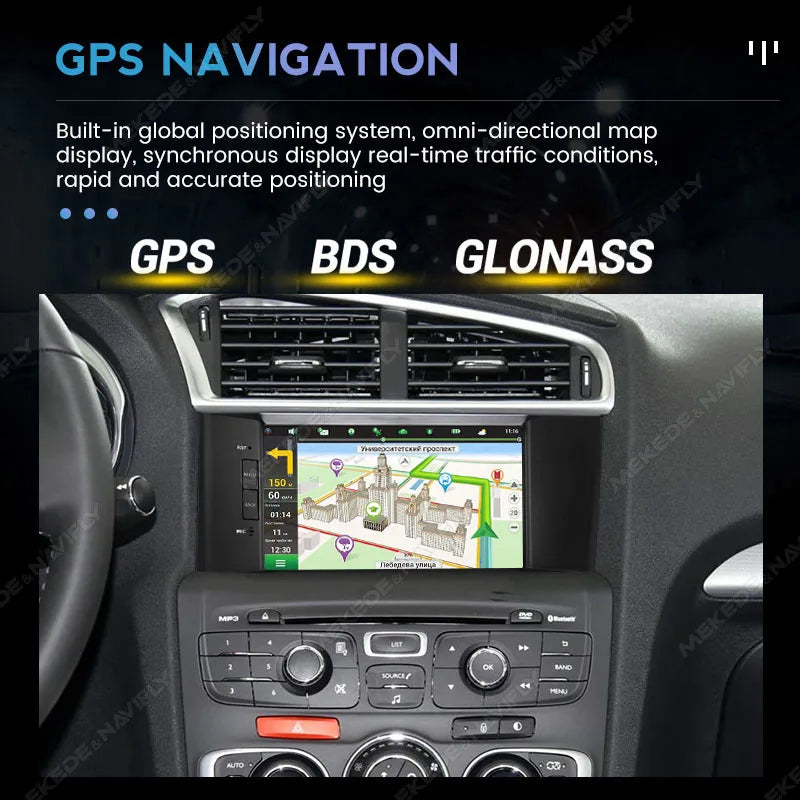 Wireless Carplay Auto 7'' Android 15 Car Radio For Citroen C4 C4L DS4 2011- 2016 Multimedi