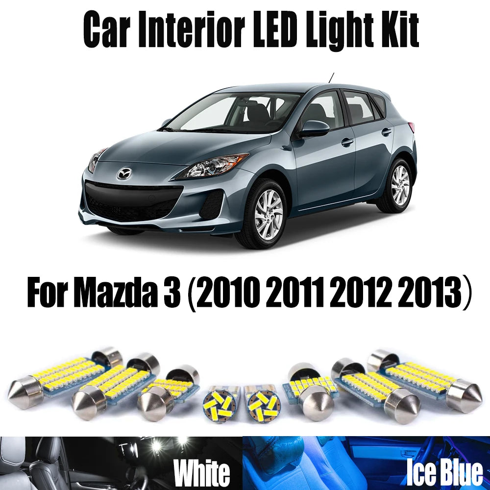 11-Piece LED Interior Light Kit for Mazda 3 Mazda3 - Canbus Error-Free Bulbs | AUTOKITSHOP