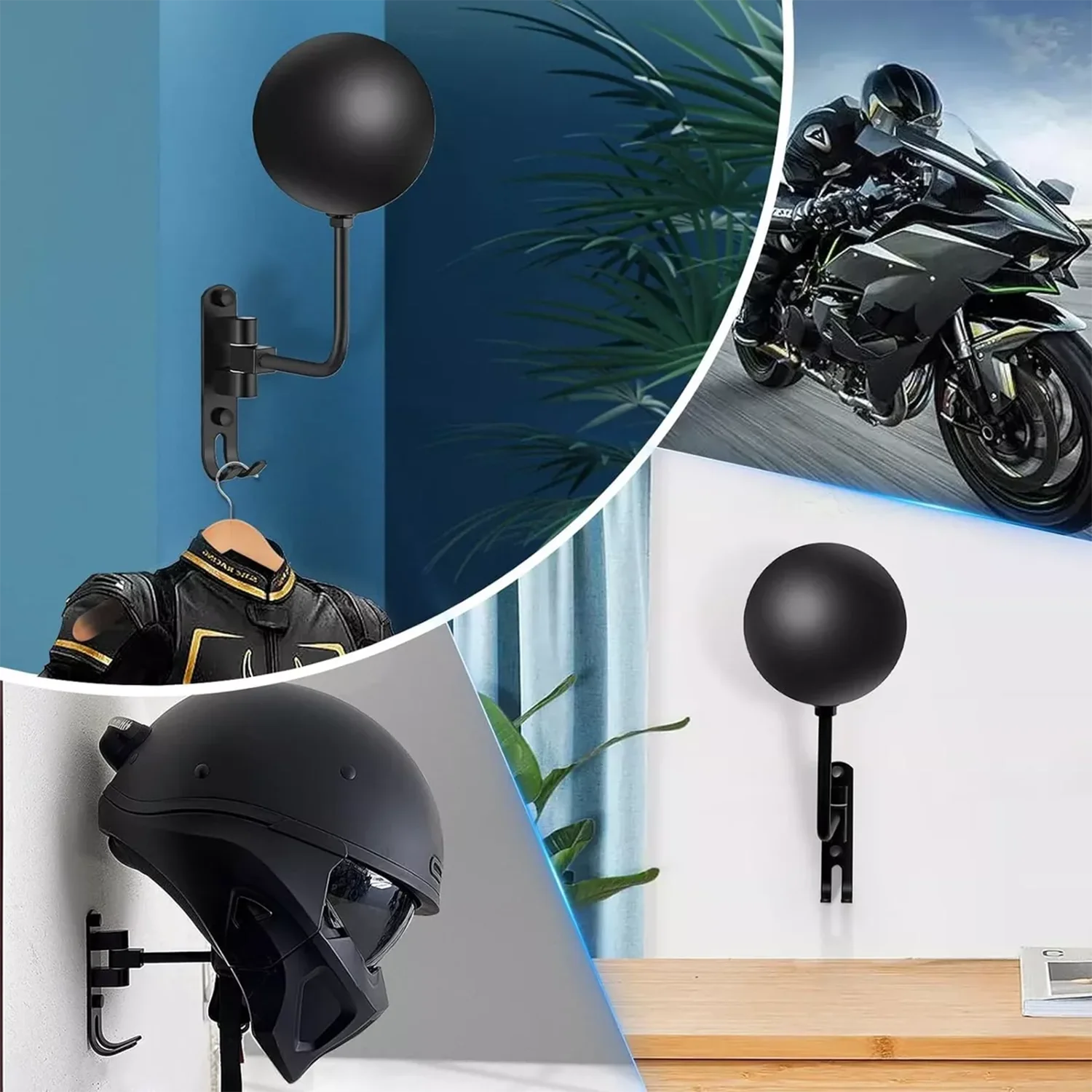 Helmet Wall Mounted Motorcycle Helmet Holder Bracket Motorcycle Equipments & Parts