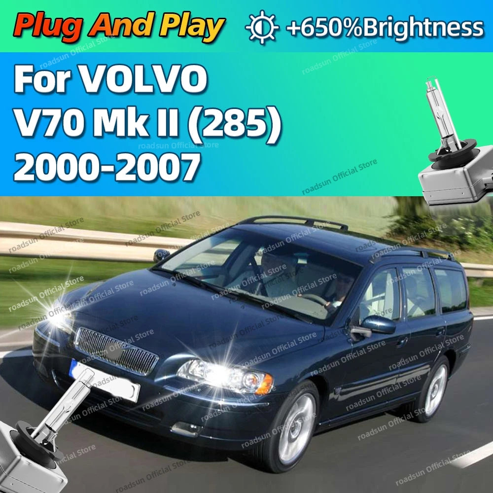 Xenon 35W 6000K White Car HID Headlight Replace Light Bulbs For VOLVO V70 Mk II 285 2000-2