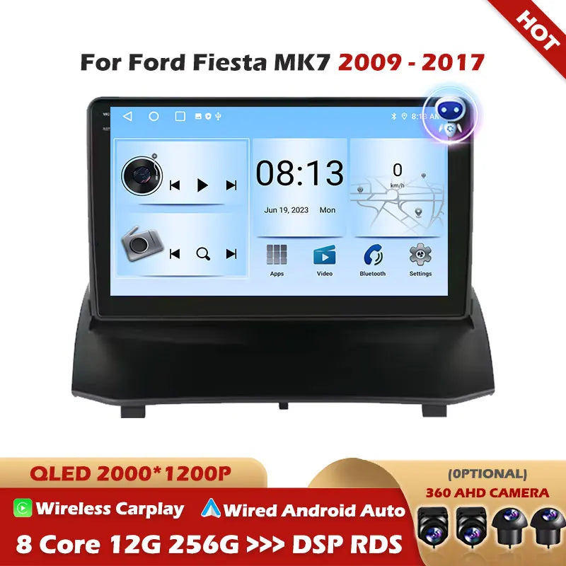For Ford Fiesta MK7 2009 - 2017 Android 15 Carplay Auto Car Radio Stereo Multimedia Head U