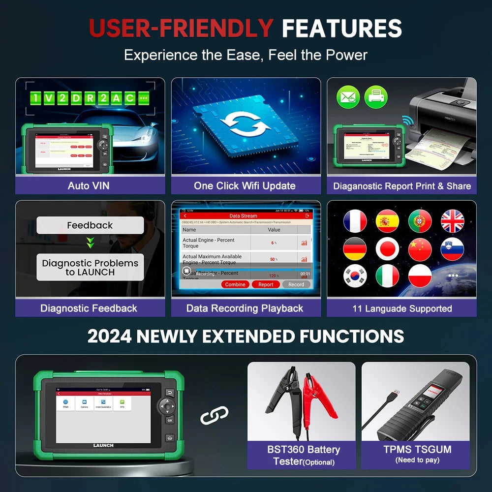 LAUNCH X431 CRP919 EV New Energy Car Diagnostic Tools CAN FD DOIP OBD Scanner All System 4 | AUTOKITSHOP