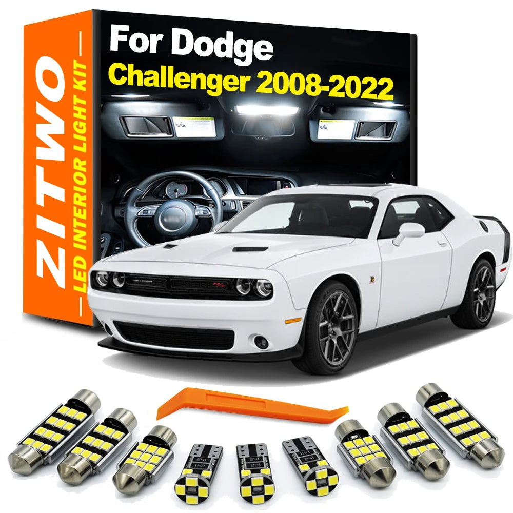 ZITWO 13Pcs LED Interior Dome Reading Door Light Bulb Kit For Dodge Challenger 2008- 2017 2018 2019 2020 2021 2022 Accessories