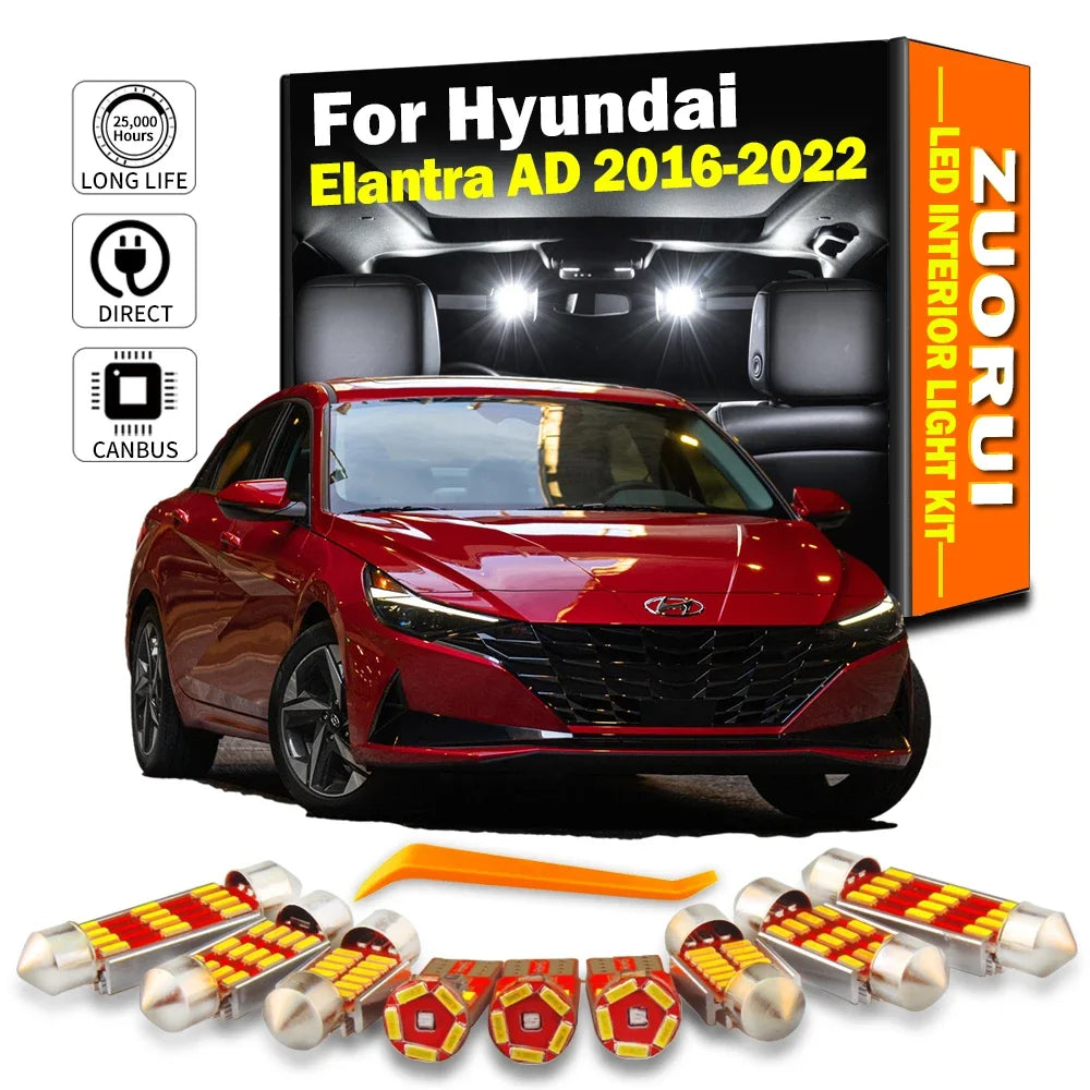10-Piece LED Interior Light Kit for Hyundai Elantra AD - Canbus Error-Free Bulbs | AUTOKITSHOP