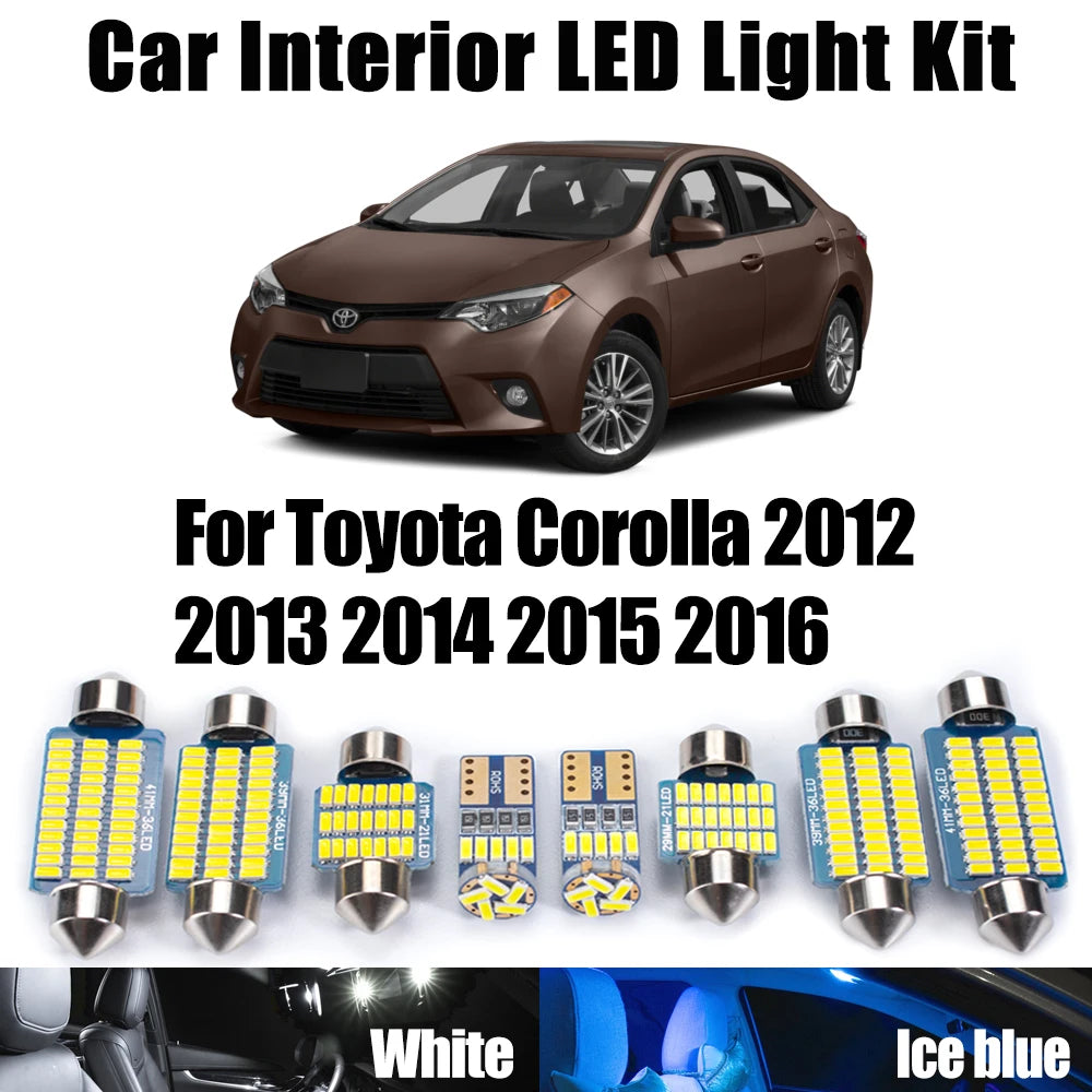 LED Interior Light Kit for Toyota Corolla - Canbus Error-Free Interior Bulbs