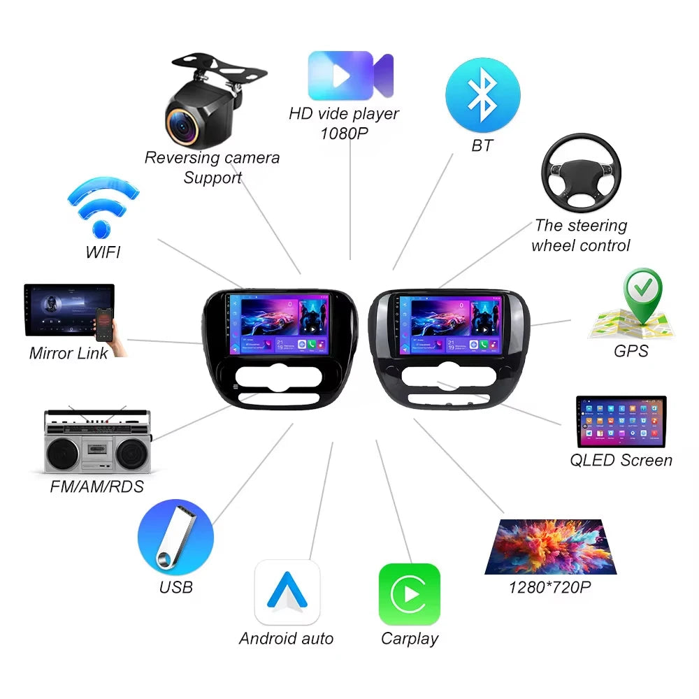 Android 16 For Kia Soul 2 Ps 2013-2019 Carplay Auto Wifi Car Radio Multimedia Video Player | AUTOKITSHOP