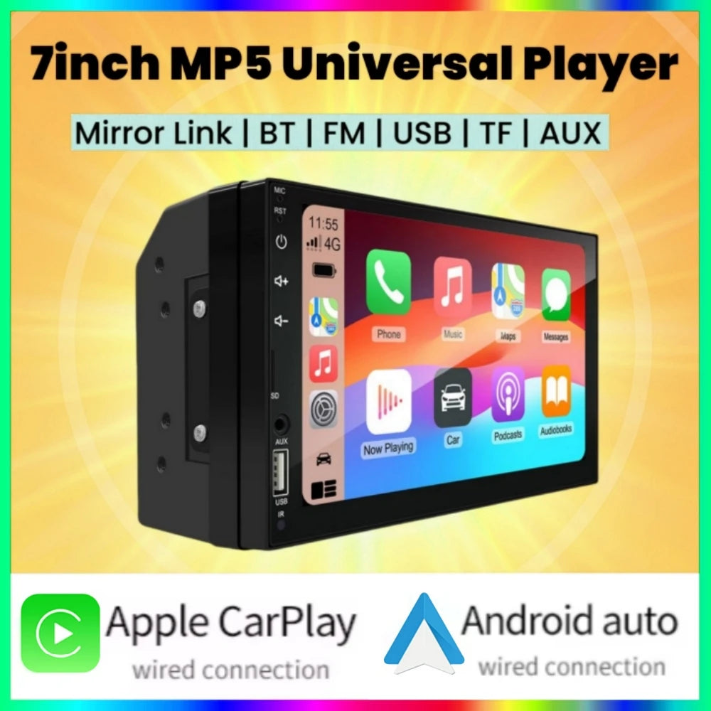 2Din 7 Inch HD Screen Full Touch Carplay Android Auto Car Raido Multimedia MP5 Player Ster | AUTOKITSHOP