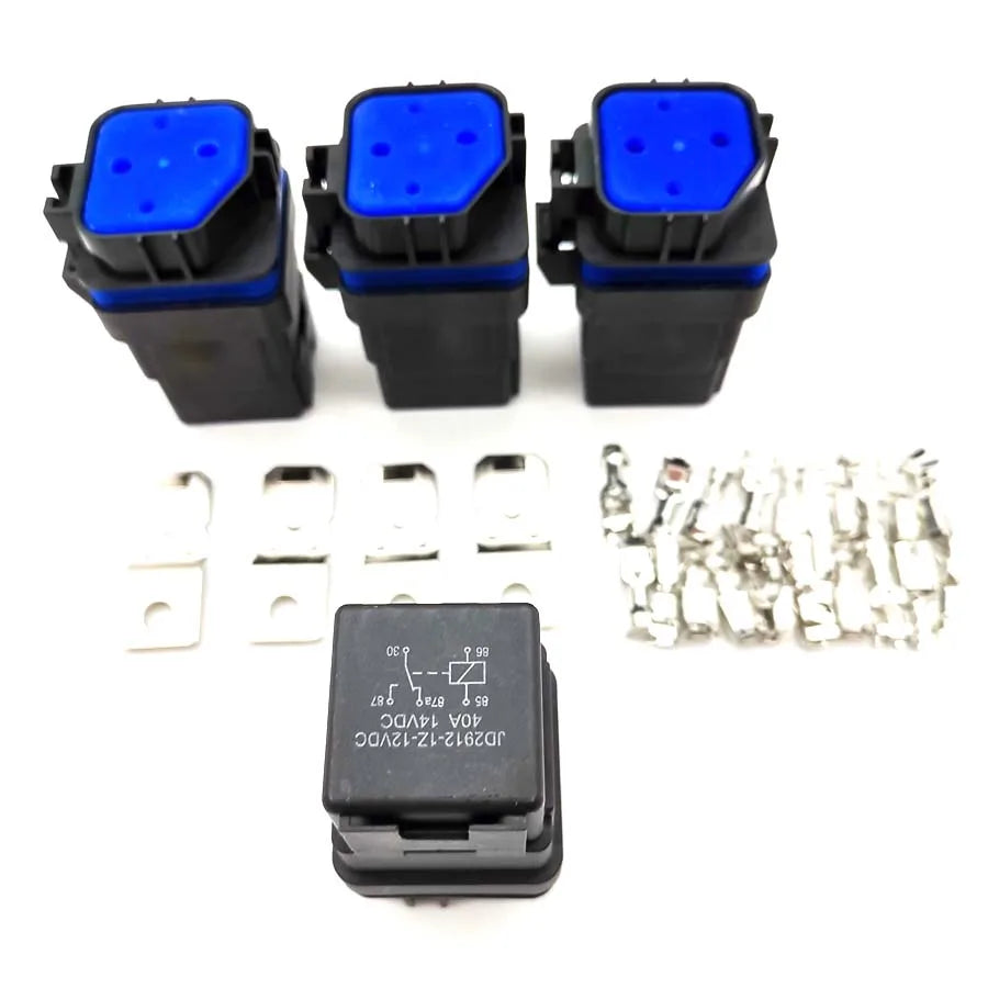 4set/lot 12V 40A 5Pin Car Relay & Holder Socket Integrated with Terminals Kit
