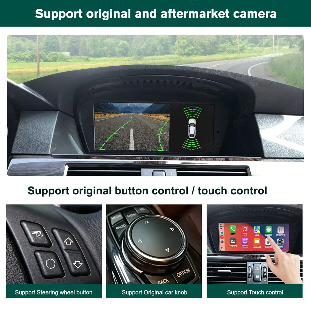 REEIIO 8.8 Inch Linux CarPlay Android Auto Screen For BMW 3 5 Series E60 E90 2005-2010 CCC