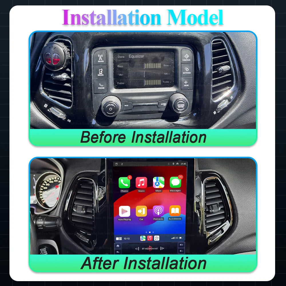 9.7 Inch Android 16 For Jeep Compass 2 Mp 2016 2017 2018 2019 Auto Car Radio Multimedia Vi | AUTOKITSHOP