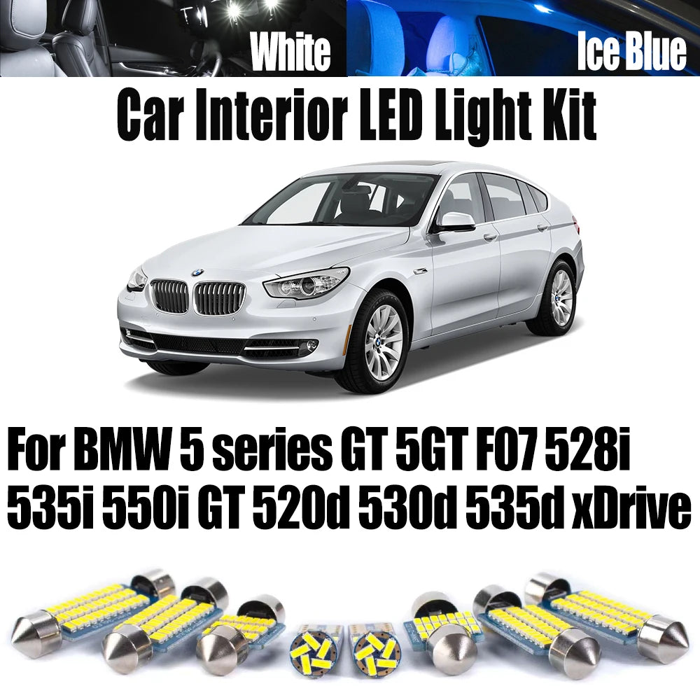 26-Piece LED Interior Light Kit for BMW 5 series GT 5GT F07 528i 535i 550i GT 520d 530d 535d xDrive Reading Sun Visor...