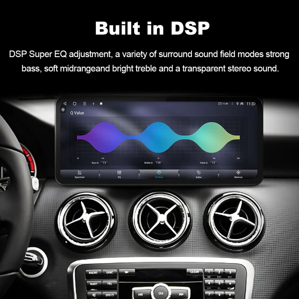 Android 14 Wireless CarPlay For Mercedes Benz C Class W204 2007-2010 2011-2014 Car Screen