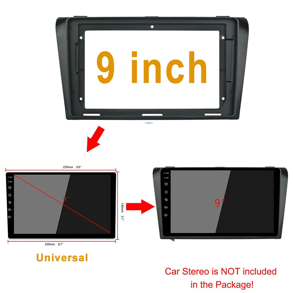 9 Inch 2 din Car Fascia For Mazda 3 2004-2012 Stereo Fascias Panel Dash Installation Doubl | AUTOKITSHOP
