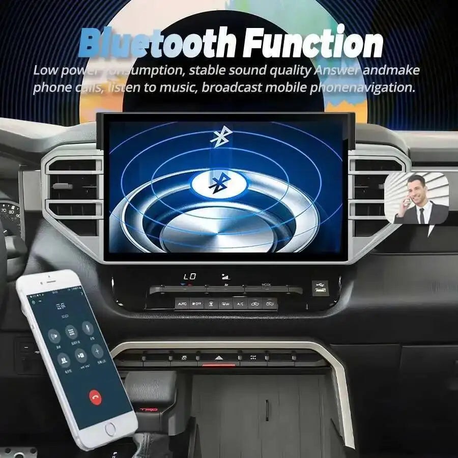 navirider For Toyota Tundra 2022 Car Radio Android 13 Sequoia CarPlay Stereo GPS QLED Scre