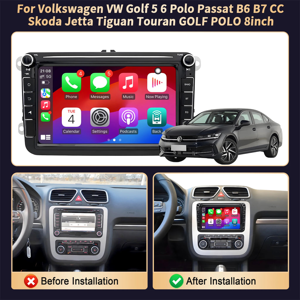 8 inch Car Radio For Volkswagen VW Golf 5 6 Polo Passat B6 B7 CC Skoda Jetta Tiguan Touran