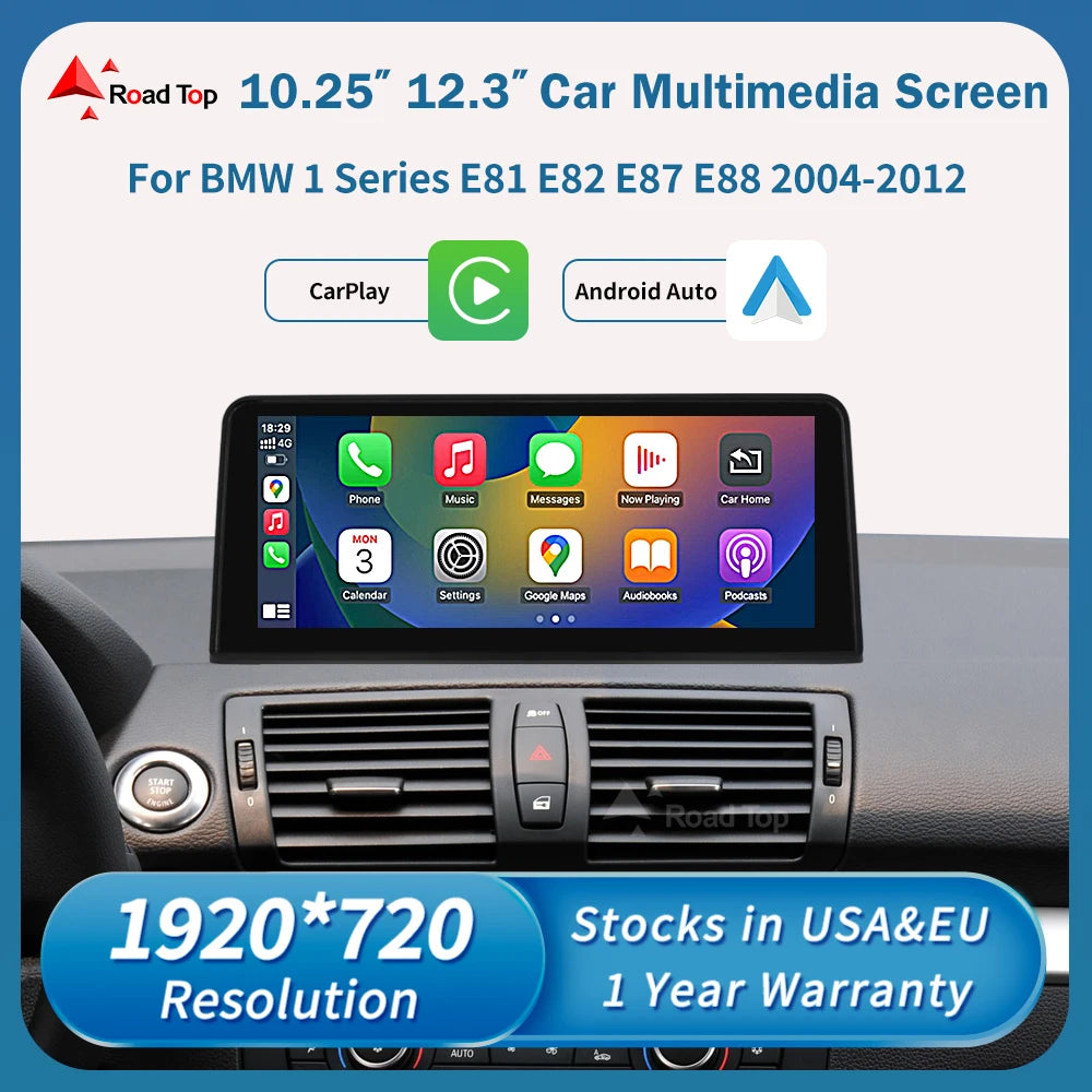 CN Wireless CarPlay Android Auto Multimedia Display For BMW 1 Series E81 E82 E87 E88 CCC C | AUTOKITSHOP