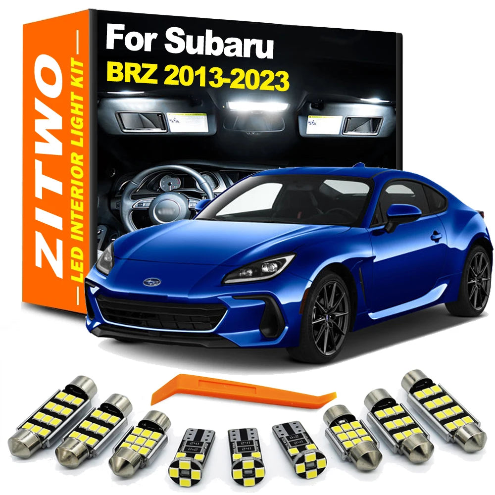 ZITWO 11Pcs Car Bulb Accessories LED Interior Light Kit For Subaru BRZ 2013 - 2019 2020 2021 2022 2023 2024 Map Dome Trunk Lamp