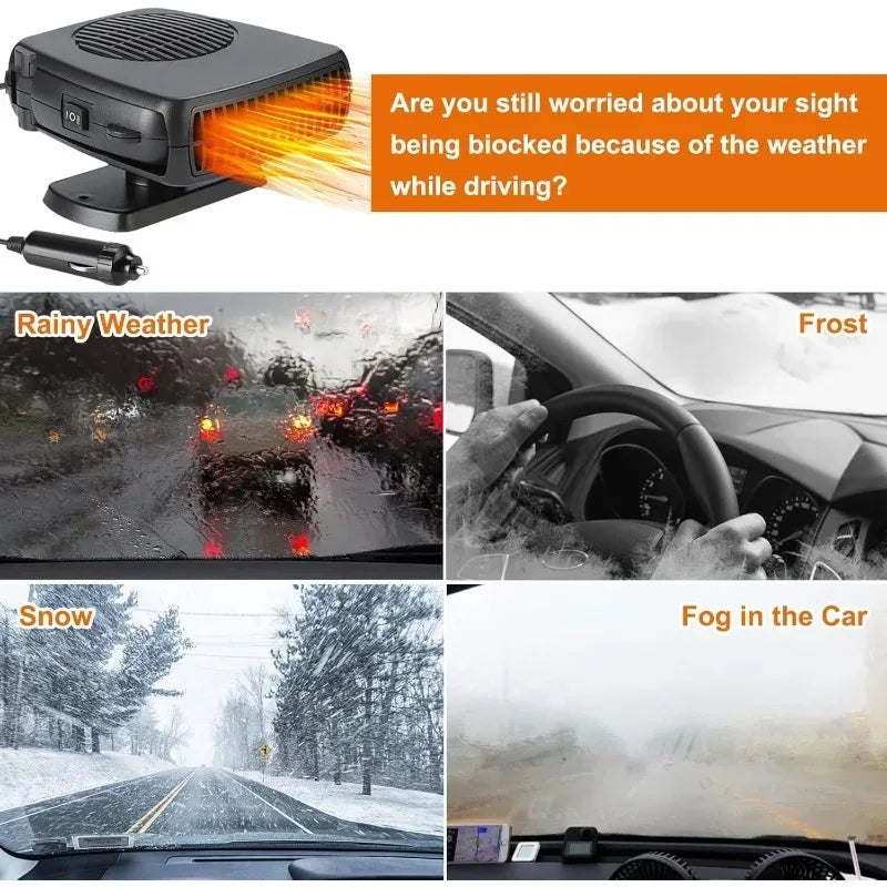 2 IN 1 Car Heater 12V 24V 150W 200W Portable Heater Fan Cooling Heating Auto Windshield Defroste - Automotive LED Light