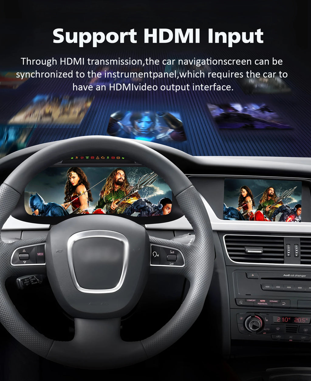 1920*720 Car LCD Dashboard panel for AUDI A4 2009 - 2012 Digital Instrument Cluster Virtua