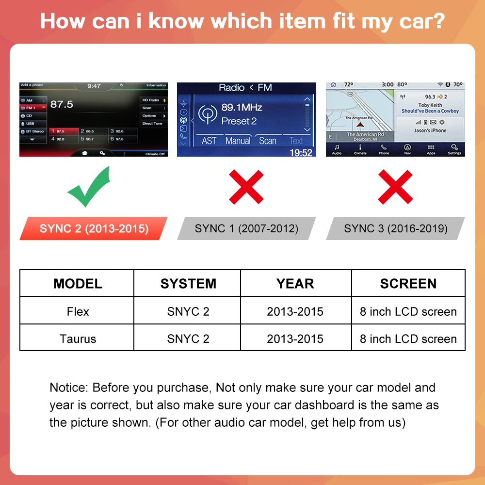 Wireless CarPlay Android Auto for Ford Flex Taurus Sync2 with Mirror Link AirPlay Reverse  | AUTOKITSHOP
