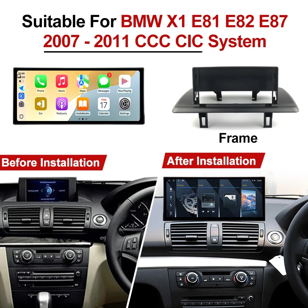 12.3“ Wireless Carplay Android 16 For BMW X1 E81 E82 E87 2007-2011 CCC CIC System Car Radi