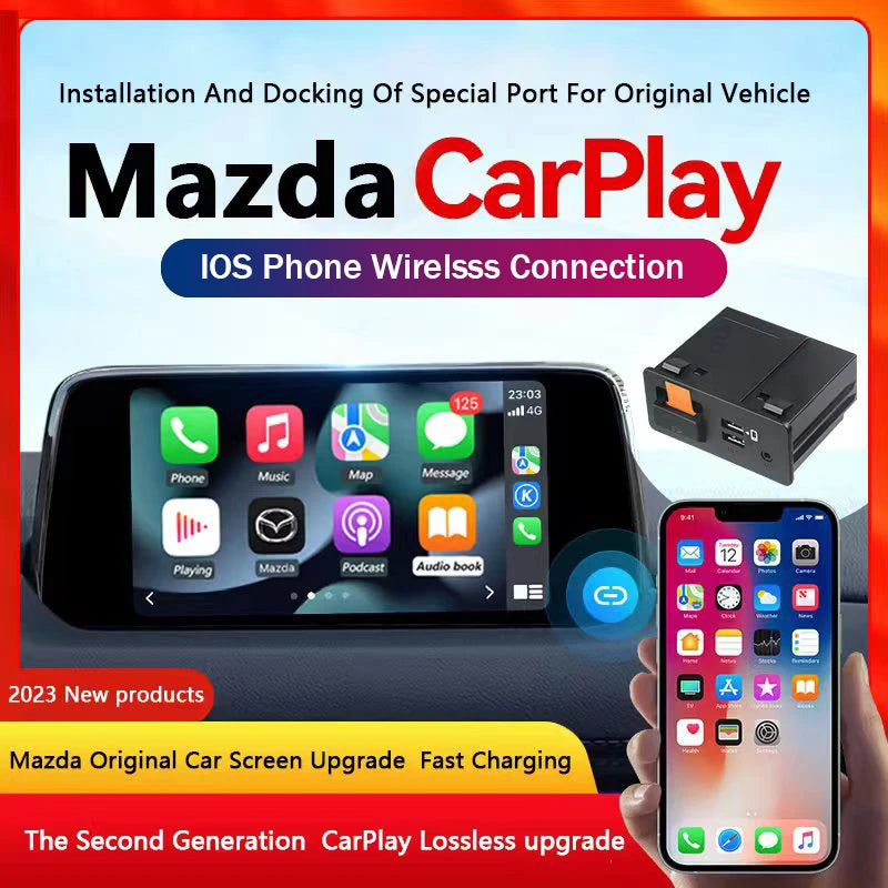 2024 New P3 Wireless For Apple CarPlay Android Auto USB Adapter Hub OEM for Retrofit Mazda