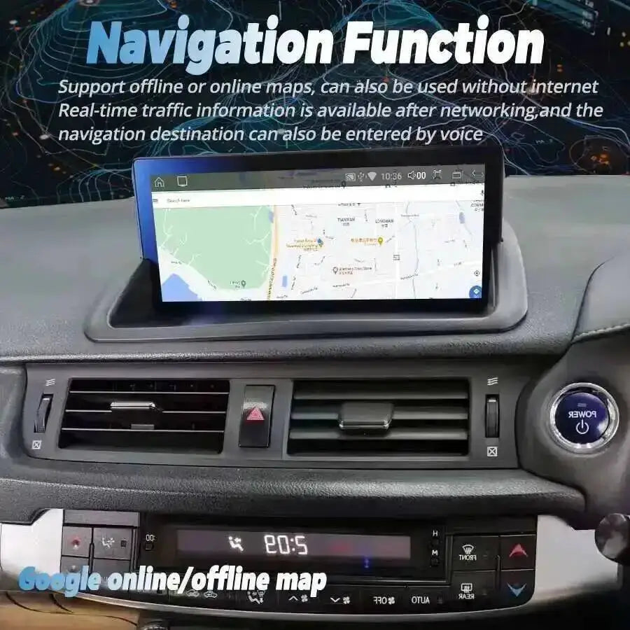 Android 14 Wireless 10.25'' BT Carplay For Lexus CT CT200 CT200h 2011-2019 qled Navi Multi