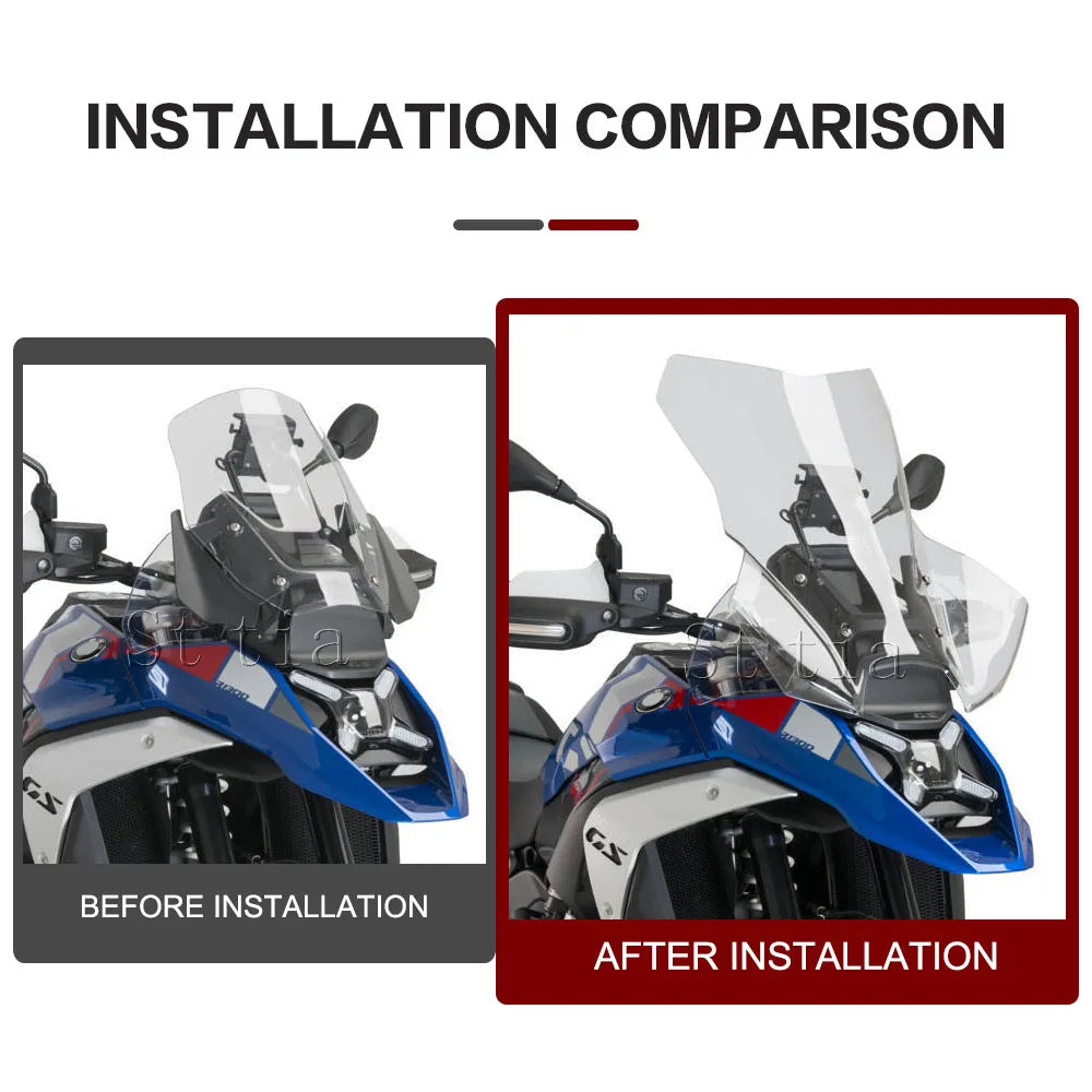 For BMW R1300GS Expanded Windscreen GS1300 Windshield R1300 Wind Deflector GS 20 for BMW R1300 2023-2025 - Automotive LE