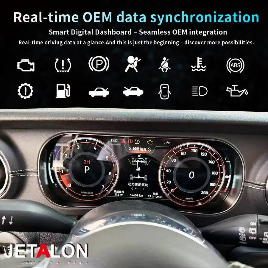 Cluster Map Display12.3inch Multiple Colorful UI High Definition Panel For Jeep WRANGLER 2