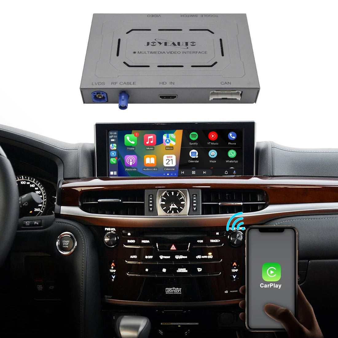 Wireless CarPlay Interface for 2014-2020 Lexus with Joystick Controls Android Auto Box - Upgrade OEM System