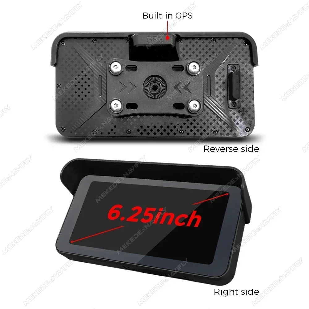Portable 6.25 Inch Carplay Motorcycle GPS Navigation IP67 Waterproof Wireless Android Auto | AUTOKITSHOP