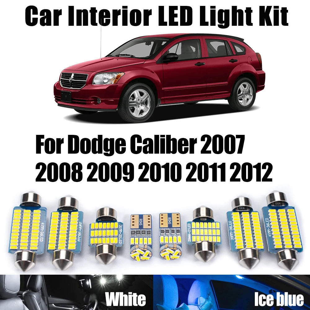 10-Piece LED Interior Light Kit for Dodge Caliber 2007- 2011 - Canbus Dome Map Door Trunk Bulbs | AUTOKITSHOP