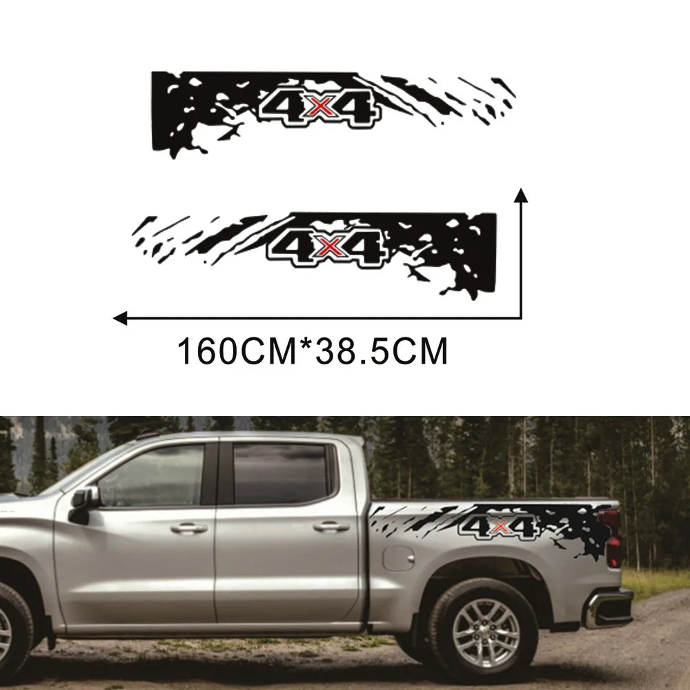 Car Sticker Decal For Mitsubishi L200 F150 Pickup Trunk Side Universal