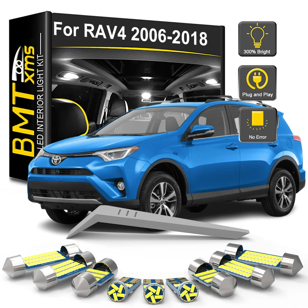 10-Piece LED Interior Light Kit for Toyota RAV4 2006-2011 - Canbus Dome Map Door Trunk Bulbs | AUTOKITSHOP