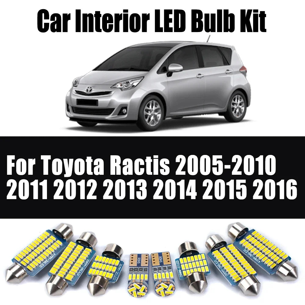 LED Interior Light Kit for Toyota Ractis 2005-2012 - Canbus Dome Map Door Trunk Bulbs | AUTOKITSHOP