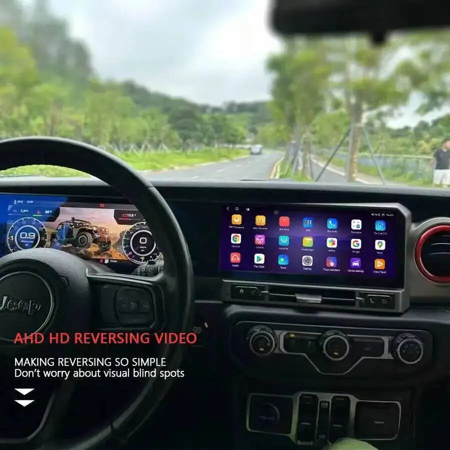 For Jeep Wrangler 2018-2022 LCD Android Video Player Navigation Dual Screen Stereo Auto Ca | AUTOKITSHOP